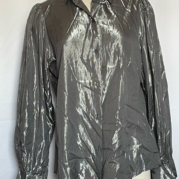 Velvet by Graham & Spencer metallic button down - Picture 1 of 5